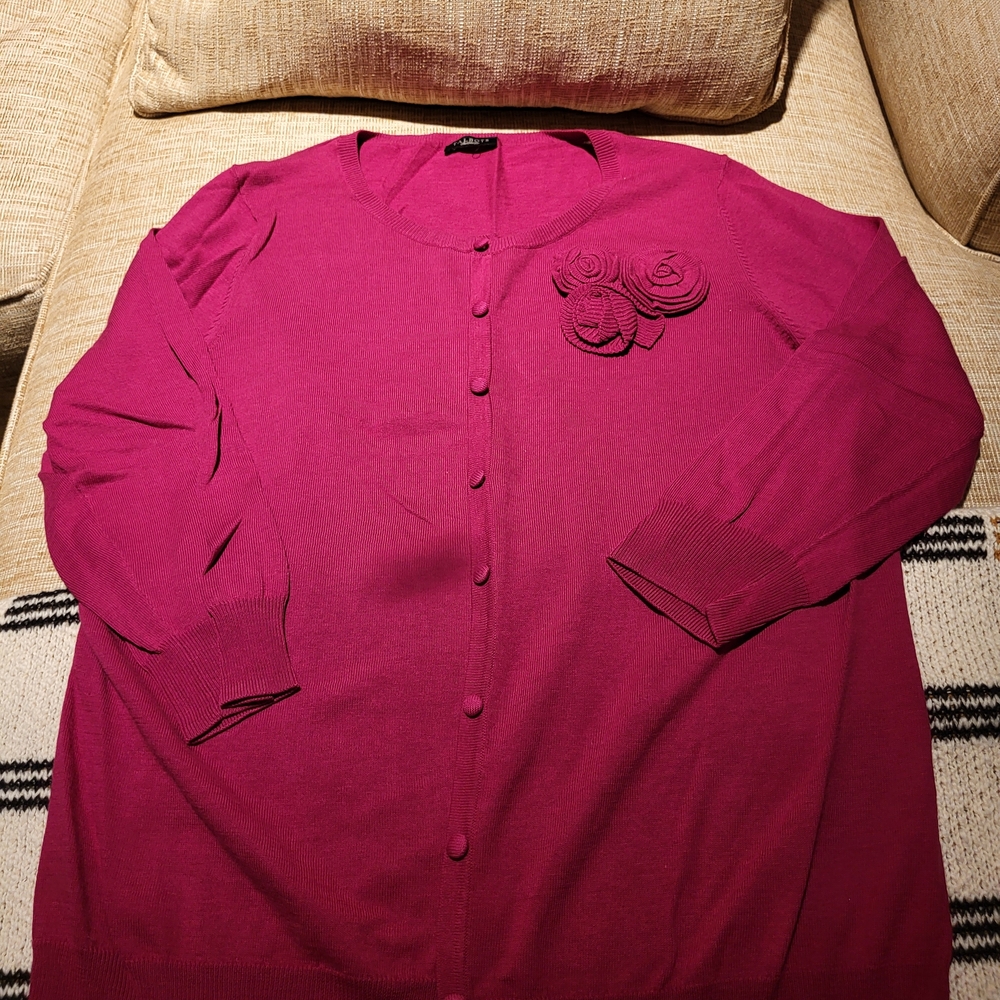 Talbots Bright Magenta Knit Cardigan